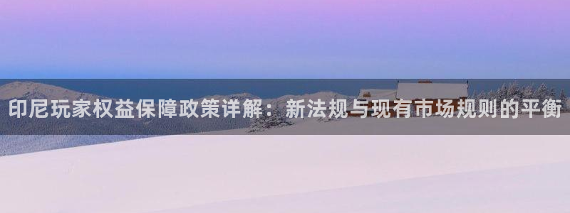 亿万28官网登录注册账号安全吗可靠吗：印尼玩家权益保障政策详解：新法规与现有市场规则的平衡